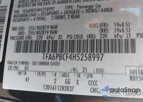 2017 Ford Mustang Gt Premium from USA, damaged, VIN 1FA6P8CF4H5258997